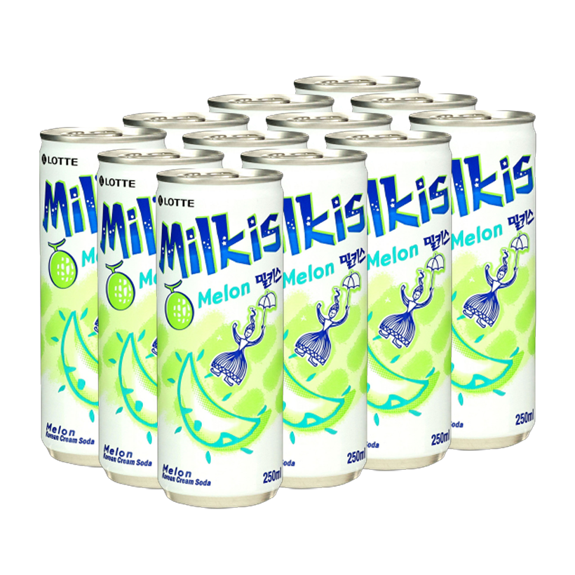 Набор Напиток 12шт Lotte Milkis Газированный Молочный Дыня 250ml - Retromagaz