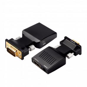 Адаптер QGeeM HDMI 1.4 - VGA Black + Вихід Jack 3.5