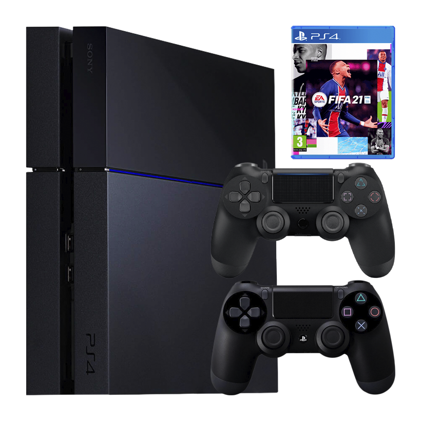 Набір Консоль Sony PlayStation 4 CUH-10-11хх 500GB Black Б/У  + Геймпад Бездротовий RMC DoubleShock 4 + Гра FIFA 21 Російська Озвучка - Retromagaz