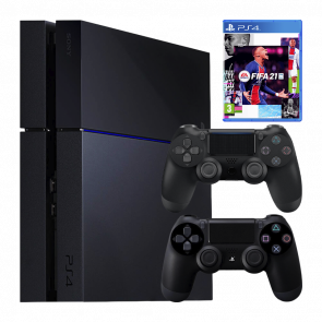 Набір Консоль Sony PlayStation 4 CUH-10-11хх 500GB Black Б/У  + Геймпад Бездротовий RMC DoubleShock 4 + Гра FIFA 21 Російська Озвучка - Retromagaz