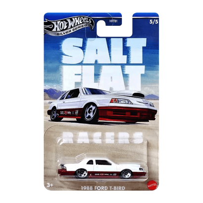 Тематическая Машинка Hot Wheels 1988 Ford T-Bird Salt Flat Racers 1:64 JBY85 White - Retromagaz