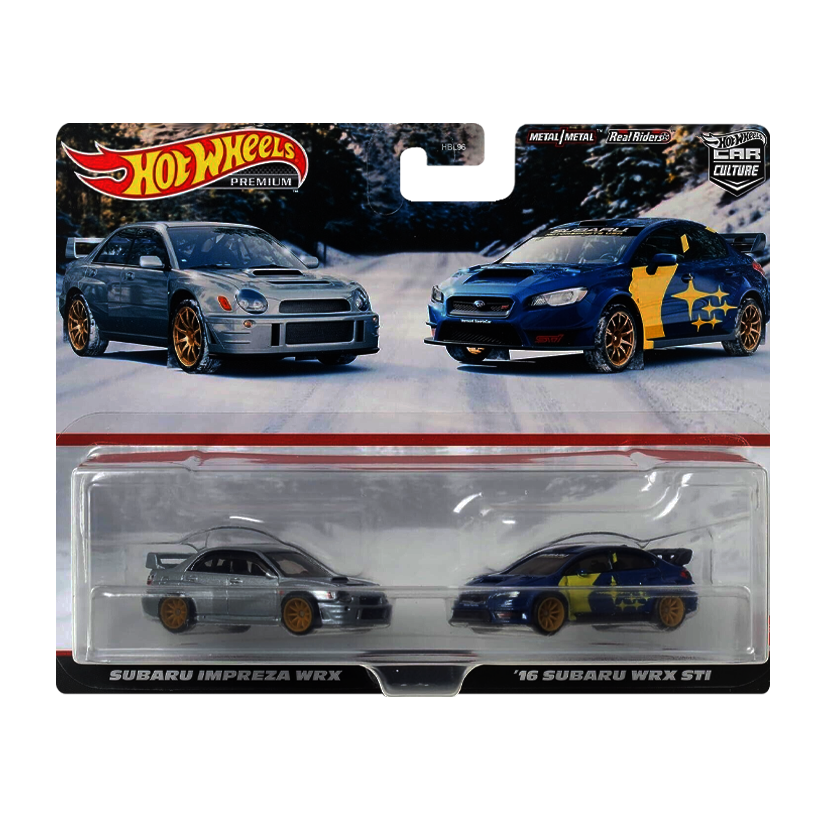 Машинка Premium 2шт Hot Wheels Subaru Impreza WRX / '16 STI 2-Packs 1:64 HKF60 Silver - Retromagaz