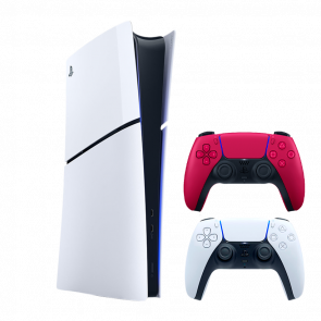 Набір Консоль Sony PlayStation 5 Slim Digital Edition 1TB White Новий  + Геймпад Бездротовий DualSense Cosmic Red - Retromagaz