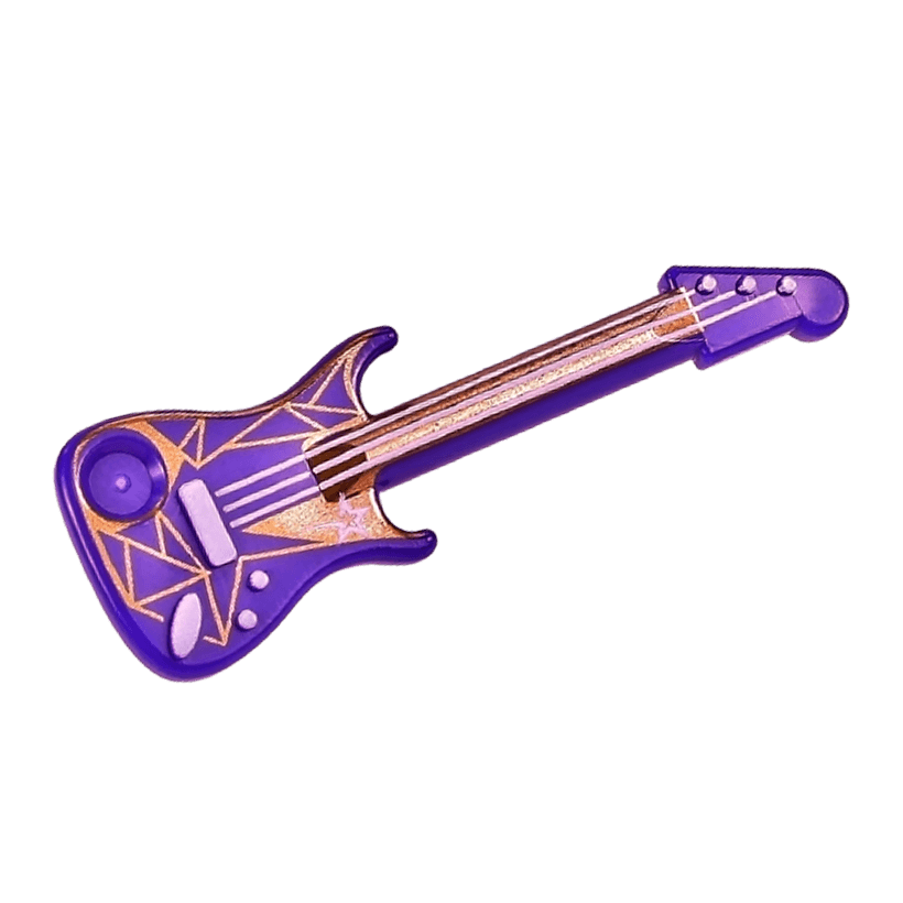 Искусство Lego Guitar Electric with White Strings and Star 11640pb02 6114319 Dark Purple Б/У - Retromagaz