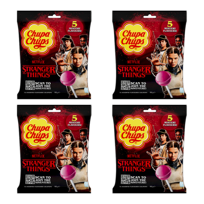 Набір Льодяники 4шт Chupa Chups Stranger Things Netflix Дивні Дива Таємничі Смаки 120g - Retromagaz