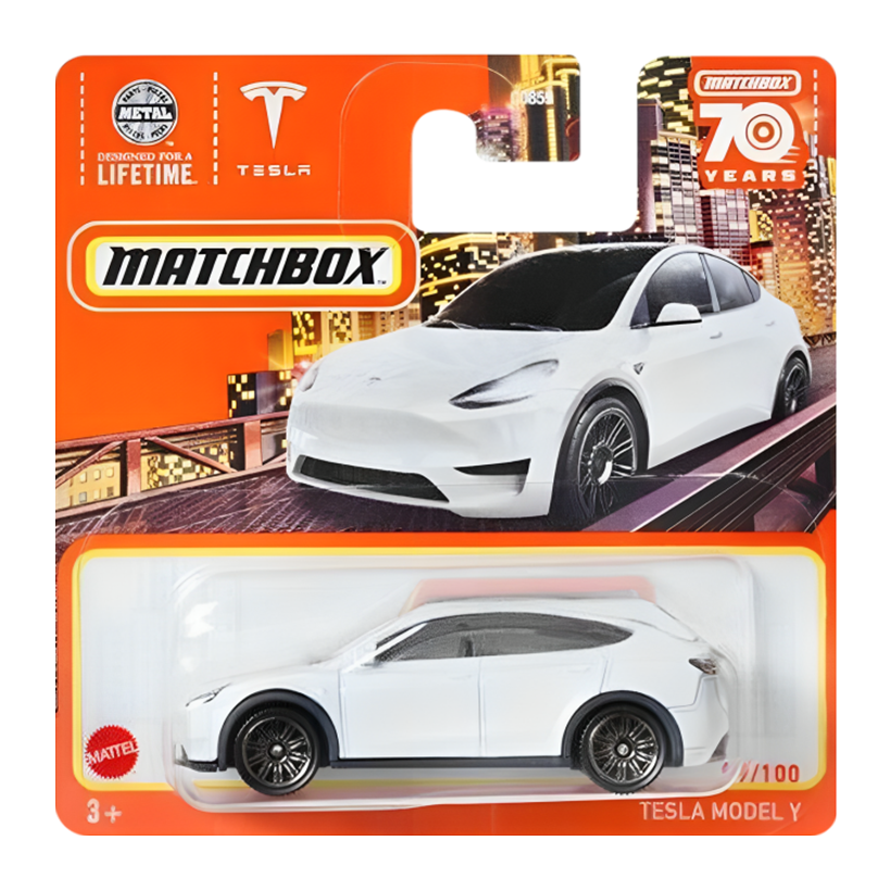 Машинка Большой Город Matchbox Tesla Model Y Metro 1:64 HLC68 White - Retromagaz