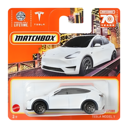 Машинка Большой Город Matchbox Tesla Model Y Metro 1:64 HLC68 White - Retromagaz