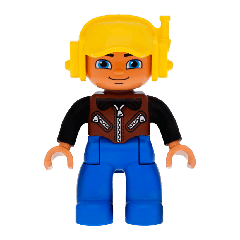 Фигурка Lego Boy Blue Legs Brown Vest Duplo 47394pb157 Б/У - Retromagaz
