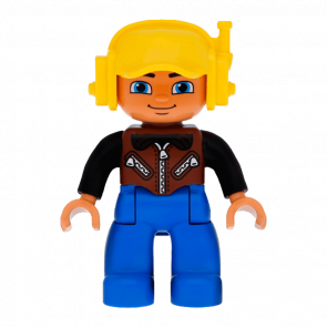 Фігурка Lego Boy Blue Legs Brown Vest Duplo 47394pb157 Б/У - Retromagaz