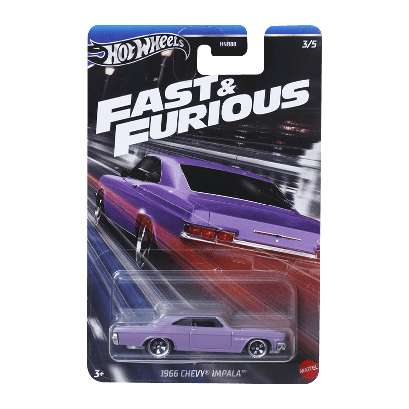 Тематична Машинка Hot Wheels 1966 Chevy Impala Fast & Furious 1:64 HNR88/HRW53 Purple - Retromagaz