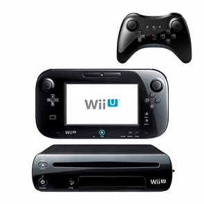 Набір Консоль Nintendo Wii U Модифікована 96GB Black + 10 Вбудованих Ігор Б/У Хороший + Геймпад Бездротовий RMC Wii U Pro Controller Black Новий - Retromagaz