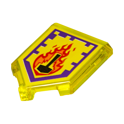 Плитка Lego Pentagonal Nexo Power Shield Pattern Flame Wreck Модифицированная Декоративная 2 x 3 22385pb047 6133669 Trans-Yellow 4шт Б/У - Retromagaz
