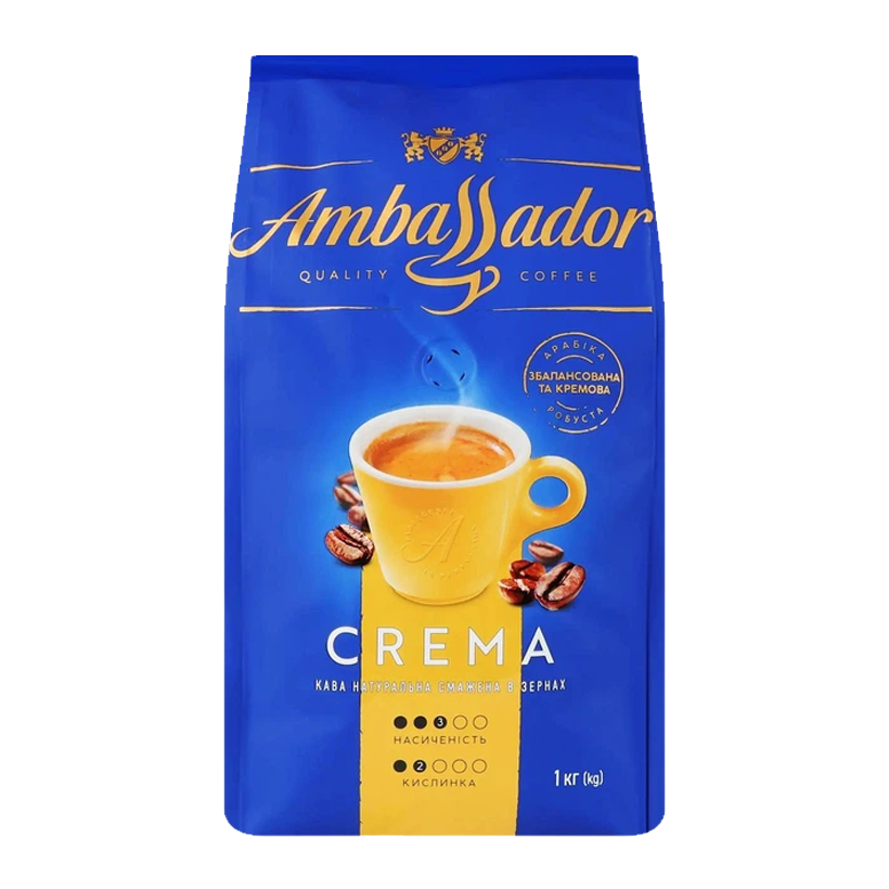 Кава в Зернах Ambassador Crema 1kg - Retromagaz