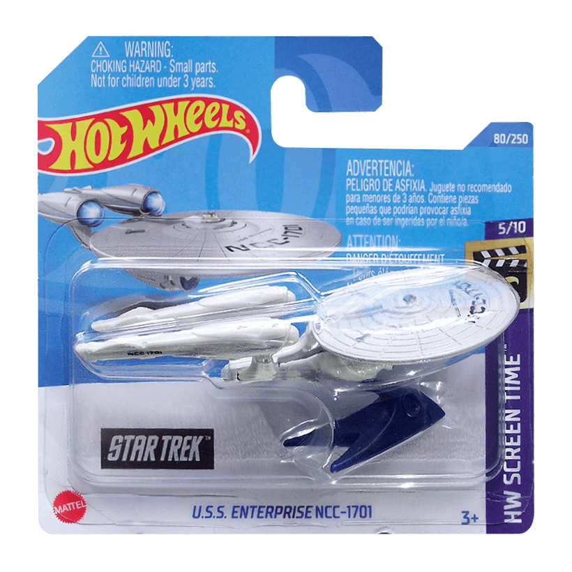 Машинка Базовая Hot Wheels Star Trek U.S.S. Enterprise NCC-1701 Screen Time 1:64 HCV53 White - Retromagaz