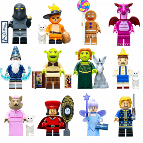 Набор Шрек Вся Серия Shrek colshr 71053 (Thelonious + Puss in Boots + Gingy + Shrek + Dragon + Fiona and Donkey + Pinocchio + Big Bad Wolf + Lord Farquaad + Godmother + Prince Charming) - Retromagaz