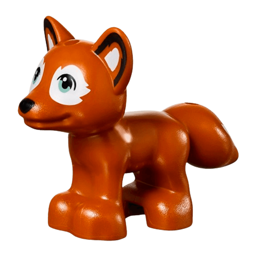 Фігурка Lego Земля Fox Friends Elves Sand Green Eyes and White around Eyes Animals 19532pb02 6138879 Dark Orange Б/У - Retromagaz