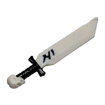 Оружие Lego Sword with Skull Pommel with Molded White Hilt Меч 66954pb02 6300095 White Б/У - Retromagaz