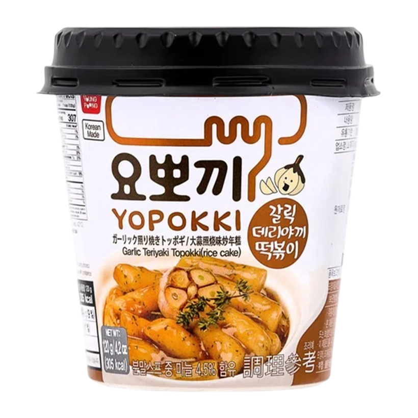 Токпокі Yopokki со Вкусом Чеснока и Терияки в Стакане Неострая 120g - Retromagaz