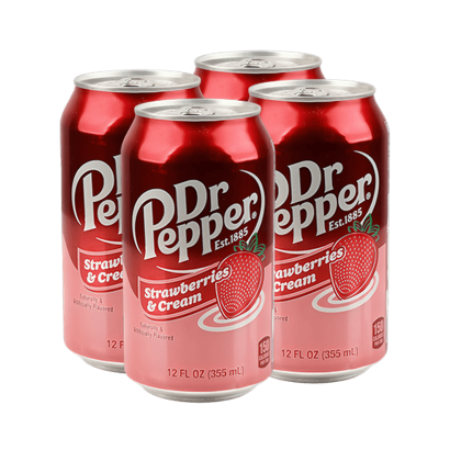 Набір Напій 4шт Dr Pepper Strawberries & Cream 355ml - Retromagaz