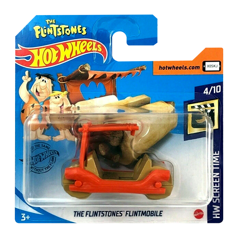 Машинка Базова Hot Wheels The Flintstones Flintmobile Screen Time 1:64 GHC76 Orange - Retromagaz