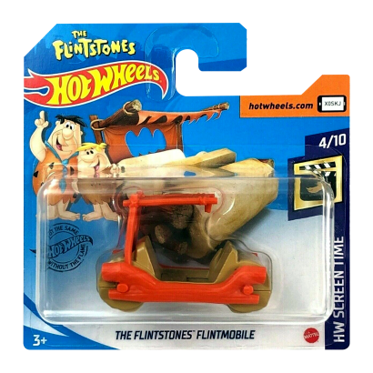 Машинка Базова Hot Wheels The Flintstones Flintmobile Screen Time 1:64 GHC76 Orange - Retromagaz