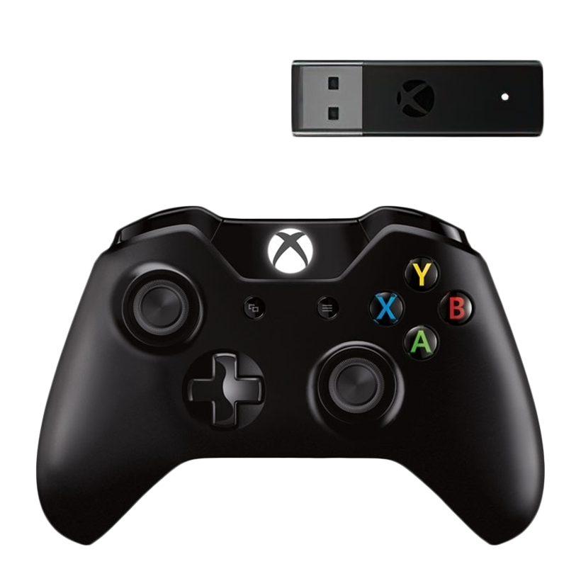Набір Геймпад Бездротовий Microsoft Xbox One Version 1 Black Б/У  + Адаптер Xbox Series - Retromagaz