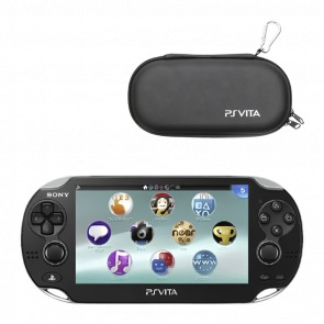 Набор Консоль Sony PlayStation Vita Модифицированная 64GB Black + 5 Встроенных Игр Б/У  + Чехол Твердый RMC Новый