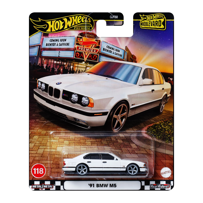 Машинка Premium Hot Wheels 1991 BMW M5 E34 Boulevard 1:64 JBL24 White - Retromagaz