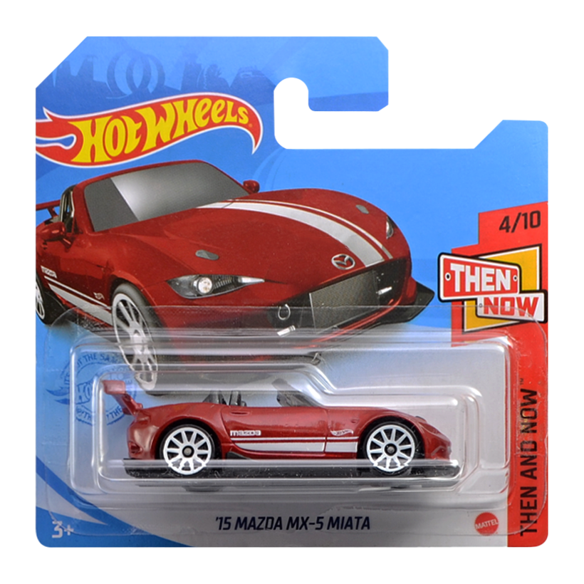 Машинка Базовая Hot Wheels '15 Mazda MX-5 Miata Then and Now 1:64 GTB35 Red - Retromagaz