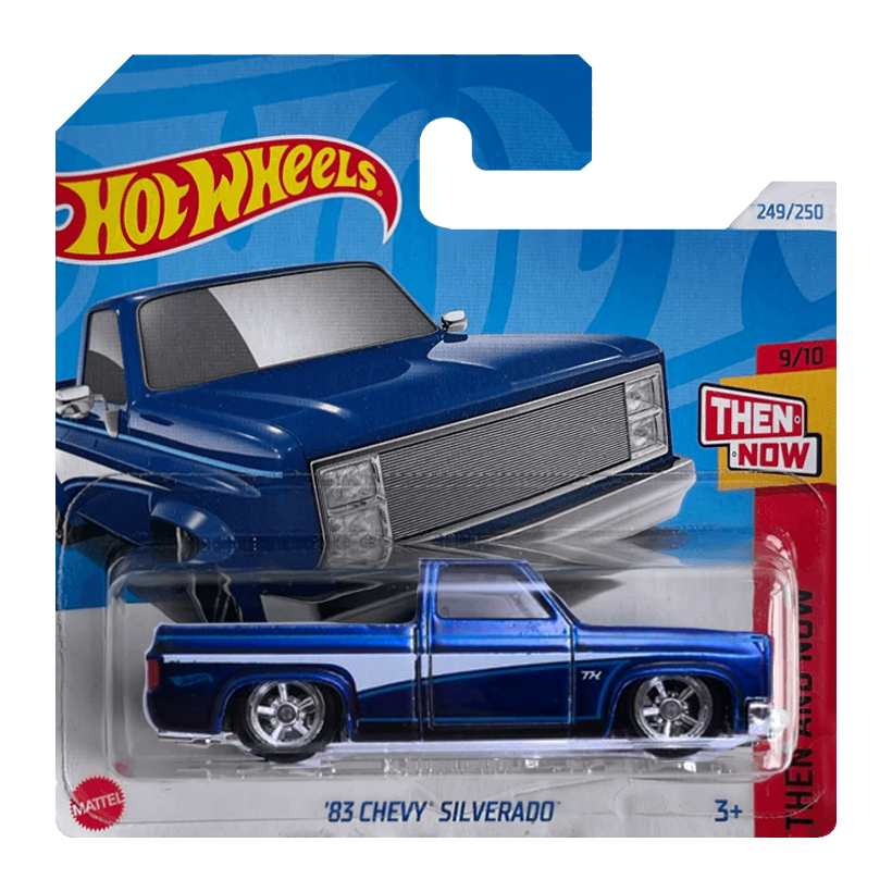 Машинка Базовая Hot Wheels '83 Chevy Silverado Super Treasure Hunt STH Then and Now 1:64 HTF44 Blue - Retromagaz