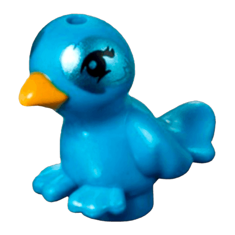 Фігурка Lego Повітря Bird Friends Elves Cleo with Bright Light Orange Beak Animals 98388pb07 6172406 Dark Azure Б/У - Retromagaz