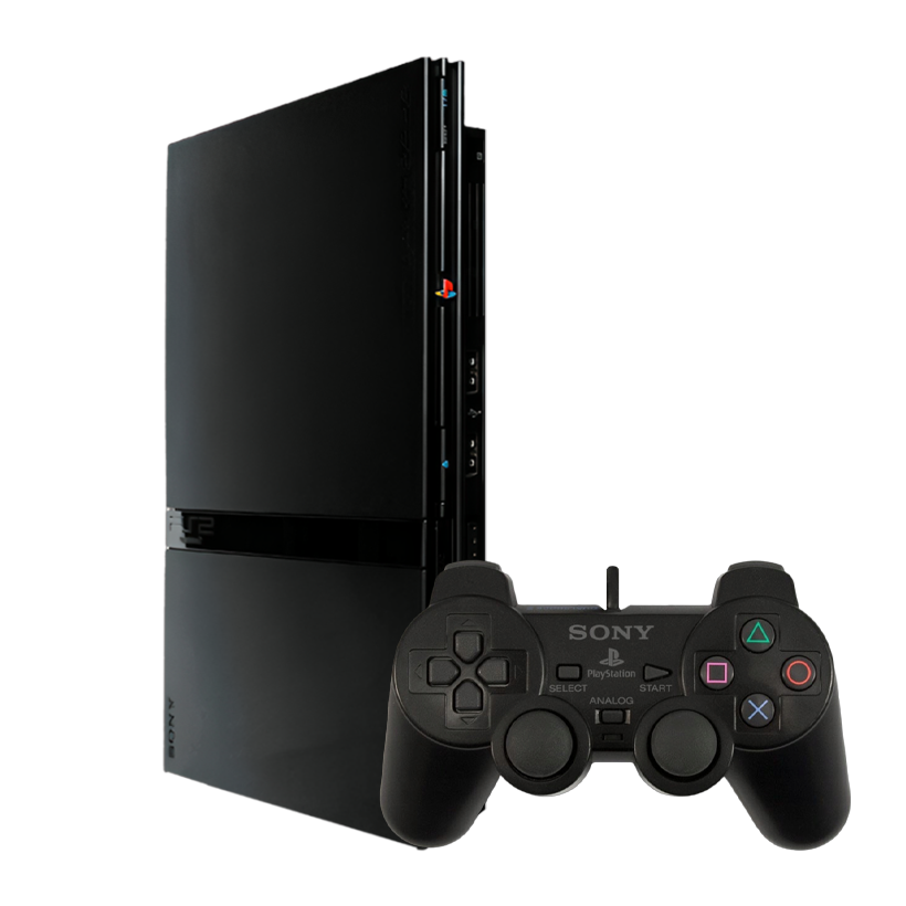 Набор Консоль Sony PlayStation 2 Slim SCPH-7xxx Europe Black Б/У  + Геймпад Проводной DualShock 2 - Retromagaz