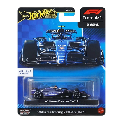 Машинка Premium Hot Wheels Williams Racing - FW46 (#43) Formula One 1:64 JBM20 Blue - Retromagaz