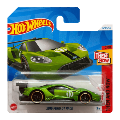 Машинка Базовая Hot Wheels 2016 Ford GT Race Then and Now 1:64 HTC71 Green - Retromagaz