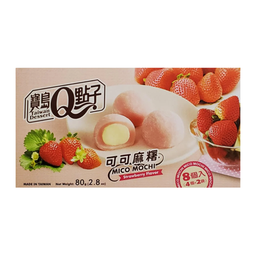 Пирожные Q Brand Мочи Cacao Strawberry Какао с Клубникой 80g - Retromagaz