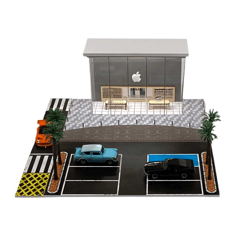 Диорама G-Fans Apple Shop Магазин с Подсветкой 1:64 Grey - Retromagaz