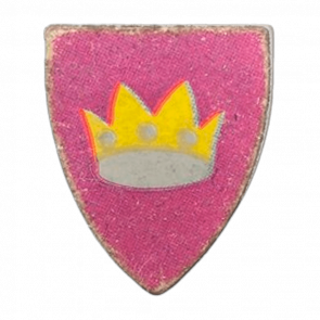 Зброя Lego Щит Triangular with Crown on Pink Background Pattern 3846pb012 Light Grey Б/У - Retromagaz