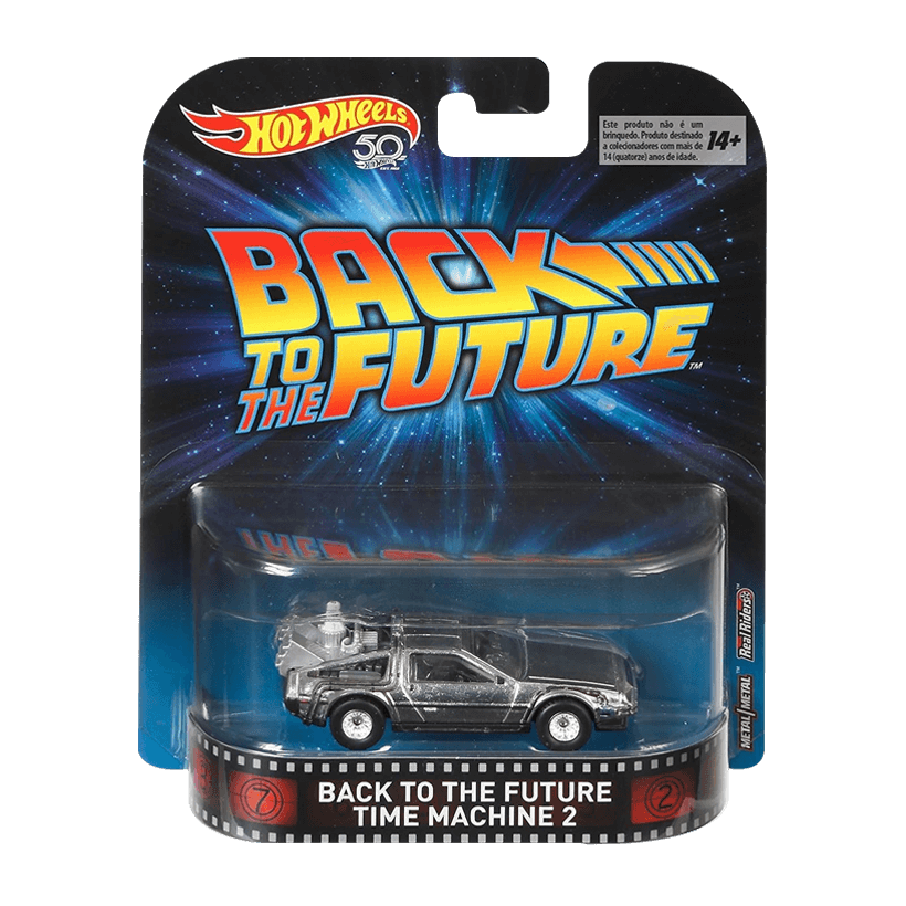 Машинка Premium Hot Wheels Back to the Future Delorean Time Machine 2 Rep. Entertainment 1:64 FXY49 Silver - Retromagaz