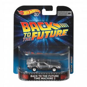 Машинка Premium Hot Wheels Back to the Future Delorean Time Machine 2 Rep. Entertainment 1:64 FXY49 Silver - Retromagaz