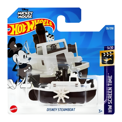 Машинка Базова Hot Wheels Mickey Mouse Disney Steamboat Screen Time 1:64 HCT56 White - Retromagaz