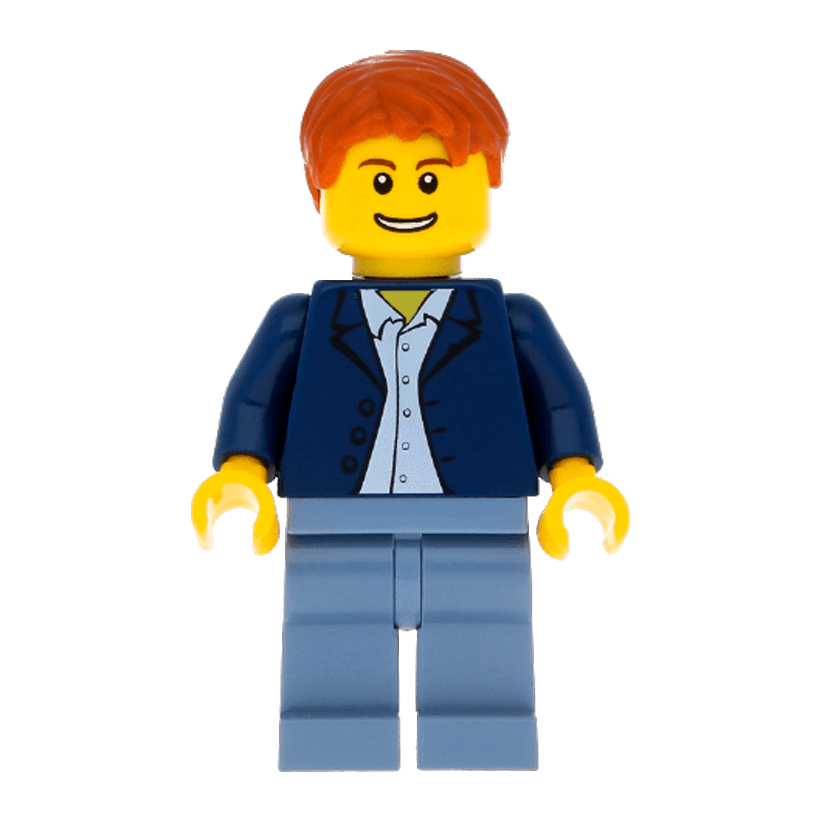 Фігурка Lego People 973pb0333 Dark Blue Jacket City cty0506 Б/У - Retromagaz