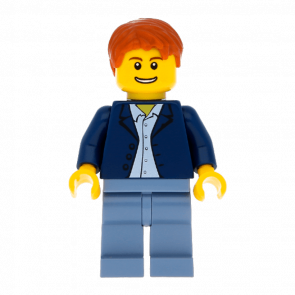 Фігурка Lego People 973pb0333 Dark Blue Jacket City cty0506 Б/У - Retromagaz