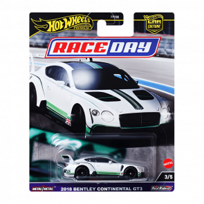 Машинка Premium Hot Wheels 2018 Bentley Continental GT3 Race Day 1:64 HRV93 White