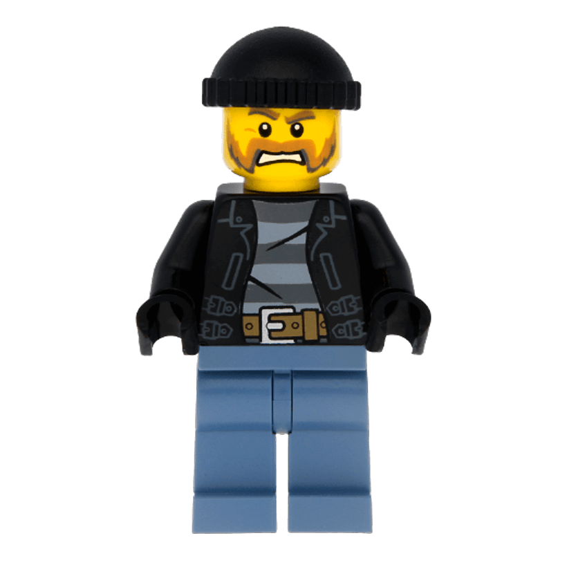 Фігурка Lego Police 973pb1550 Bandit Male with Brown and Gray Beard City cty0621 1 Б/У - Retromagaz