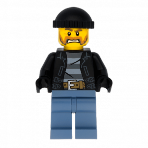 Фигурка Lego 973pb1550 Bandit Male with Brown and Gray Beard City Police cty0621 1 Б/У