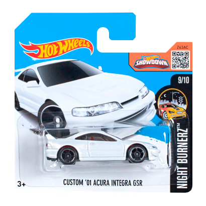 Машинка Базовая Hot Wheels Custom '01 Acura Integra GSR Nightburnerz 1:64 DHX26 White - Retromagaz