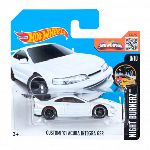 Машинка Базовая Hot Wheels Custom '01 Acura Integra GSR Nightburnerz 1:64 DHX26 White