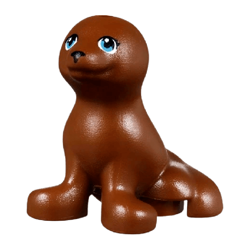 Фигурка Lego Вода Seal Friends with Black Nose and Medium Azure Eyes Pattern Animals bb0682pb01 6071282 Reddish Brown Б/У - Retromagaz