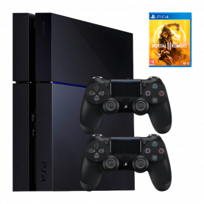 Набір Консоль Sony PlayStation 4 CUH-10-11хх 500GB Black Б/У + Геймпад Бездротовий DualShock 4 Version 2 2шт + Гра Mortal Kombat 11 Російські Субтитри Набір Консоль Sony PlayStation 4 CUH-10-11хх 500GB Black Б/У + Геймпад Бездротовий DualShock 4 Version 2 2шт + Гра Mortal Kombat 11 Російські Субтитри - Retromagaz