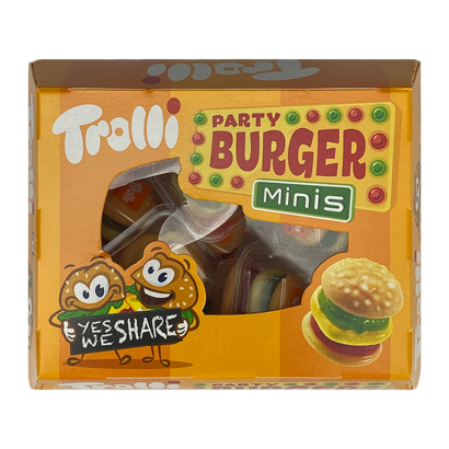 Цукерки Жувальні Trolli Party Burger Minis 15 Pieces 150g 4000512017219 - Retromagaz